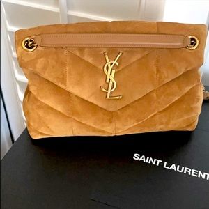 YSL Loulou Puffer Quilted Suede Crossbody